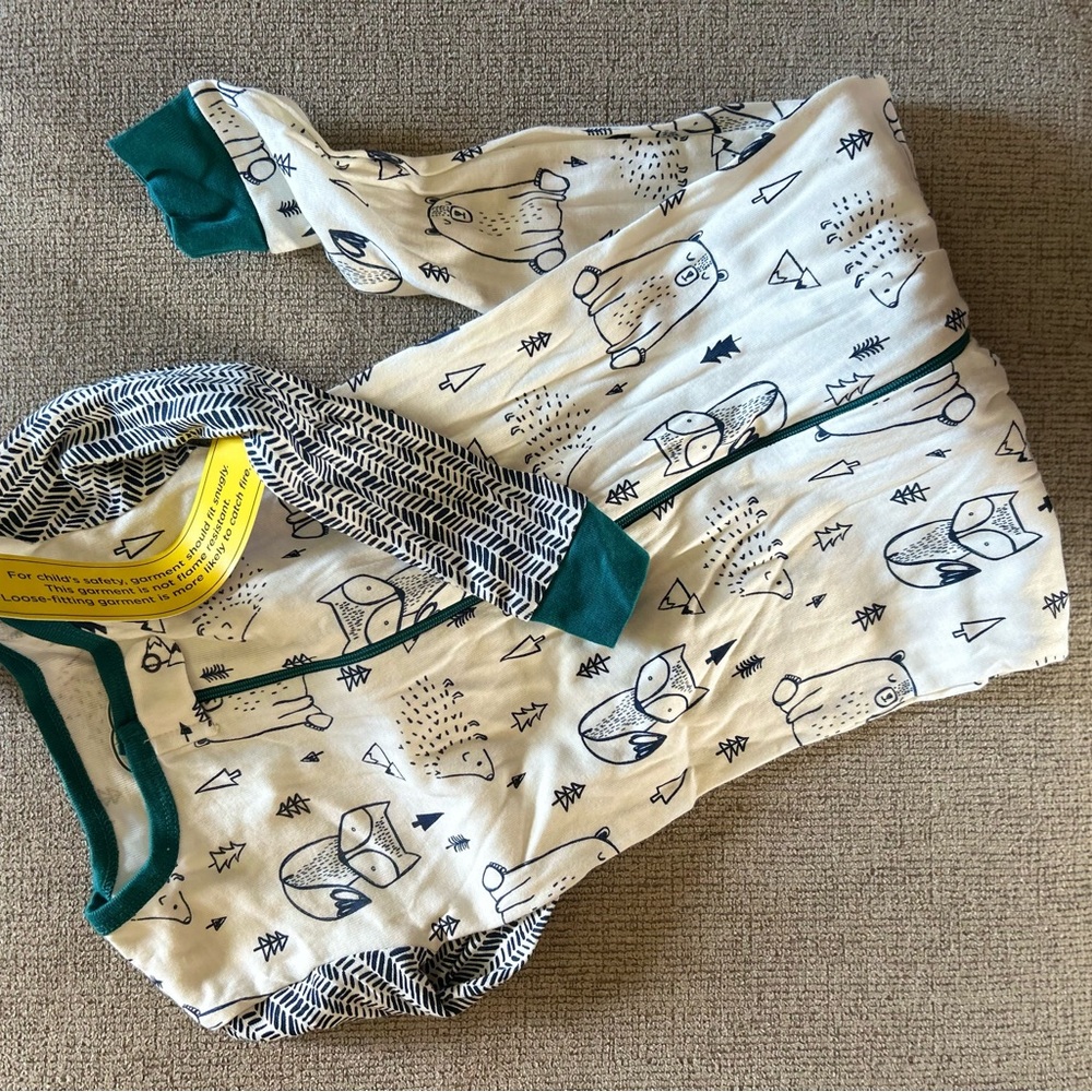 Lamaze Cream and Teal Woodland Animal Footie